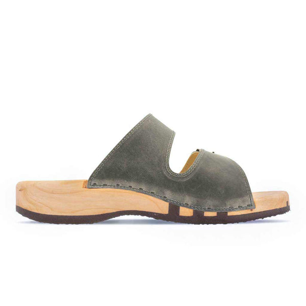 [Jeans] Max Herren Clog Pantolette mit biegsamer nachhaltiger holzsohle, der bestseller, farbe: jeans-grau, holzclogs woody, woody schuhe, woody shoes, handgemachte holzschuhe aus österreich, kärnten