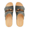 [Jeans] Max Herren Clog Pantolette mit biegsamer nachhaltiger holzsohle, der bestseller, farbe: jeans-grau, holzclogs woody, woody schuhe, woody shoes, handgemachte holzschuhe aus österreich, kärnten