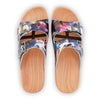 [Sex & Rock'n'Roll] Max Herren Clog Pantolette mit biegsamer nachhaltiger holzsohle, der bestseller, farbe: sex & rock'n'roll (multicolor), holzclogs woody, woody schuhe, woody shoes, handgemachte holzschuhe aus österreich, kärnten