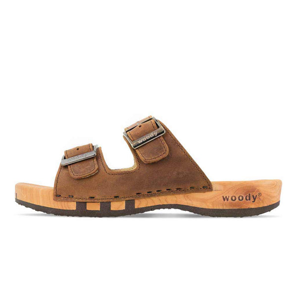 [Tabacco] Max Herren Clog Pantolette mit biegsamer nachhaltiger holzsohle, der bestseller, farbe: tabacco (braun), holzclogs woody, woody schuhe, woody shoes, handgemachte holzschuhe aus österreich, kärnten