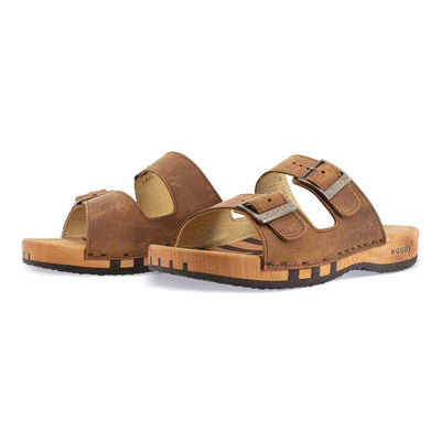 [Tabacco] Max Herren Clog Pantolette mit biegsamer nachhaltiger holzsohle, der bestseller, farbe: tabacco (braun), holzclogs woody, woody schuhe, woody shoes, handgemachte holzschuhe aus österreich, kärnten