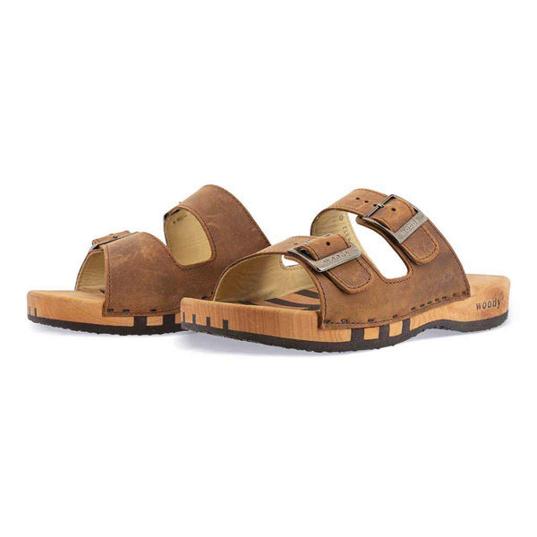 [Tabacco] Max Herren Clog Pantolette mit biegsamer nachhaltiger holzsohle, der bestseller, farbe: tabacco (braun), holzclogs woody, woody schuhe, woody shoes, handgemachte holzschuhe aus österreich, kärnten