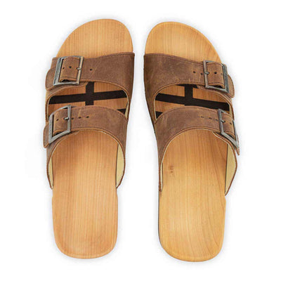 [Tabacco] Max Herren Clog Pantolette mit biegsamer nachhaltiger holzsohle, der bestseller, farbe: tabacco (braun), holzclogs woody, woody schuhe, woody shoes, handgemachte holzschuhe aus österreich, kärnten
