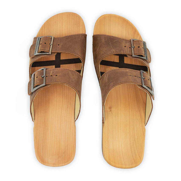 [Tabacco] Max Herren Clog Pantolette mit biegsamer nachhaltiger holzsohle, der bestseller, farbe: tabacco (braun), holzclogs woody, woody schuhe, woody shoes, handgemachte holzschuhe aus österreich, kärnten