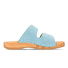 Maxima Damen Clog, pantoletten clogs damen mit biegsamer nachhaltiger holzsohle, der bestseller, farbe: baby blue (hellblau), holzclogs woody, woody schuhe, woody shoes, handgemachte holzschuhe aus österreich, kärnten