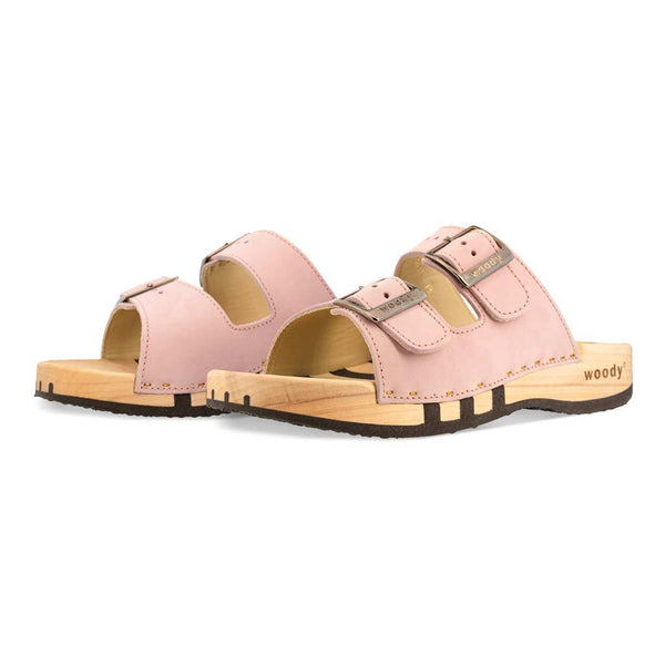 Maxima Damen Clog, pantoletten clogs damen mit biegsamer nachhaltiger holzsohle, der bestseller, farbe: confeto, holzclogs woody, woody schuhe, woody shoes, handgemachte holzschuhe aus österreich, kärnten