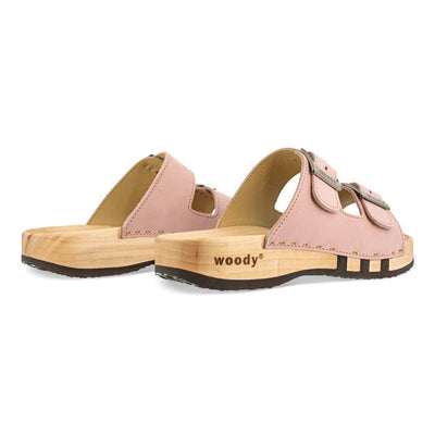 Maxima Damen Clog, pantoletten clogs damen mit biegsamer nachhaltiger holzsohle, der bestseller, farbe: confeto, holzclogs woody, woody schuhe, woody shoes, handgemachte holzschuhe aus österreich, kärnten