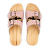 Maxima Damen Clog, pantoletten clogs damen mit biegsamer nachhaltiger holzsohle, der bestseller, farbe: confeto, holzclogs woody, woody schuhe, woody shoes, handgemachte holzschuhe aus österreich, kärnten