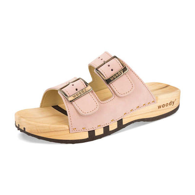 Maxima Damen Clog, pantoletten clogs damen mit biegsamer nachhaltiger holzsohle, der bestseller, farbe: confeto, holzclogs woody, woody schuhe, woody shoes, handgemachte holzschuhe aus österreich, kärnten