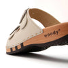 Maxima Damen Clog [Creme] maxima, pantoletten clogs damen mit biegsamer nachhaltiger holzsohle, der bestseller, farbe: creme, holzclogs woody, woody schuhe, woody shoes, handgemachte holzschuhe aus österreich, kärnten