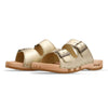 Maxima Damen Clog, pantoletten clogs damen mit biegsamer nachhaltiger holzsohle, der bestseller, farbe: gold, holzclogs woody, woody schuhe, woody shoes, handgemachte holzschuhe aus österreich, kärnten