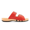 Maxima Damen Clog, pantoletten clogs damen mit biegsamer nachhaltiger holzsohle, der bestseller, farbe: rosso, holzclogs woody, woody schuhe, woody shoes, handgemachte holzschuhe aus österreich, kärnten