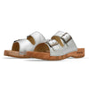 Maxima Damen Clog, pantoletten clogs damen mit biegsamer nachhaltiger holzsohle, der bestseller, farbe: silber, holzclogs woody, woody schuhe, woody shoes, handgemachte holzschuhe aus österreich, kärnten
