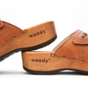 [Safor] Melanie Damen Clog Pantolette mit biegsamer nachhaltiger holzsohle, der bestseller, farbe: safor (braun), holzclogs woody, woody schuhe, woody shoes, handgemachte holzschuhe aus österreich, kärnten