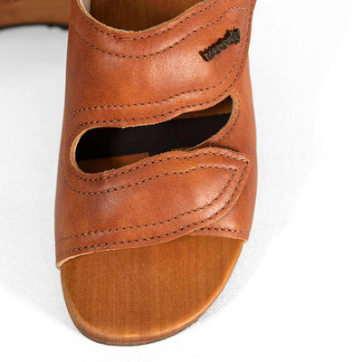 [Safor] Melanie Damen Clog Pantolette mit biegsamer nachhaltiger holzsohle, der bestseller, farbe: safor (braun), holzclogs woody, woody schuhe, woody shoes, handgemachte holzschuhe aus österreich, kärnten