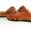 [Safor] Melanie Damen Clog Pantolette mit biegsamer nachhaltiger holzsohle, der bestseller, farbe: safor (braun), holzclogs woody, woody schuhe, woody shoes, handgemachte holzschuhe aus österreich, kärnten
