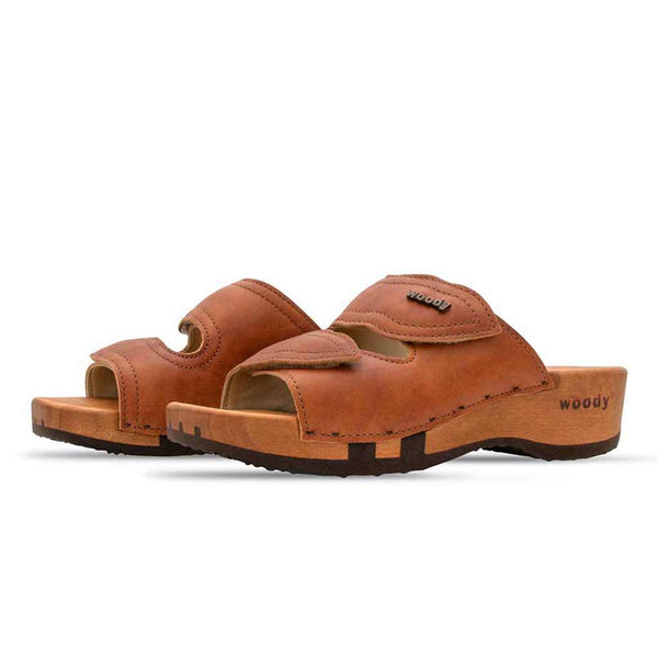 [Safor] Melanie Damen Clog Pantolette mit biegsamer nachhaltiger holzsohle, der bestseller, farbe: safor (braun), holzclogs woody, woody schuhe, woody shoes, handgemachte holzschuhe aus österreich, kärnten