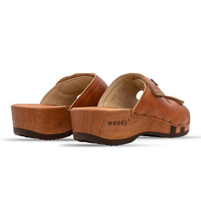 [Safor] Melanie Damen Clog Pantolette mit biegsamer nachhaltiger holzsohle, der bestseller, farbe: safor (braun), holzclogs woody, woody schuhe, woody shoes, handgemachte holzschuhe aus österreich, kärnten