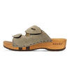 [Sand] Melanie Damen Clog Pantolette mit biegsamer nachhaltiger holzsohle, der bestseller, farbe: sand-warm_grey, holzclogs woody, woody schuhe, woody shoes, handgemachte holzschuhe aus österreich, kärnten