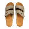 [Sand] Melanie Damen Clog Pantolette mit biegsamer nachhaltiger holzsohle, der bestseller, farbe: sand-warm_grey, holzclogs woody, woody schuhe, woody shoes, handgemachte holzschuhe aus österreich, kärnten