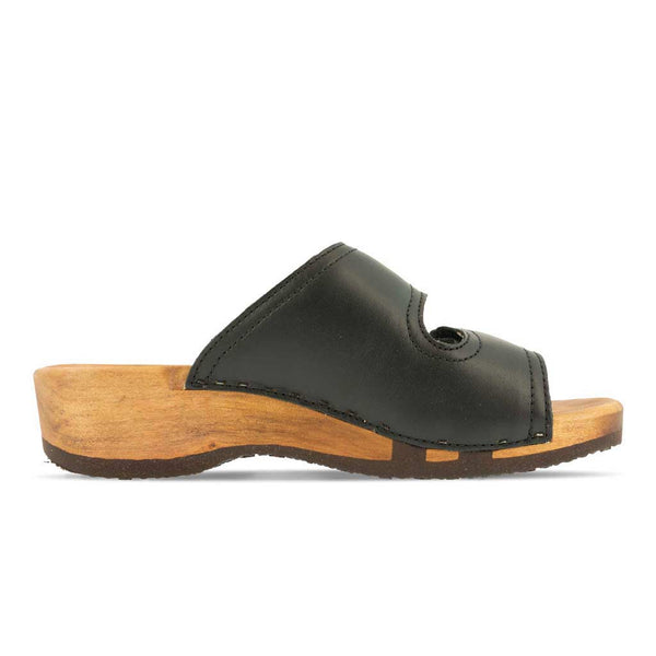 [Schwarz] Melanie Damen Clog Pantolette mit biegsamer nachhaltiger holzsohle, der bestseller, farbe: schwarz, holzclogs woody, woody schuhe, woody shoes, handgemachte holzschuhe aus österreich, kärnten