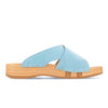 [Baby Blue] Mila Damen Clog Pantolette mit biegsamer nachhaltiger weidenholzsohle, holzclogs woody, woody schuhe, woody shoes, handgemachte holzschuhe aus österreich, kärnten, farbe: baby blue (hellblau)