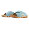 [Baby Blue] Mila Damen Clog Pantolette mit biegsamer nachhaltiger weidenholzsohle, holzclogs woody, woody schuhe, woody shoes, handgemachte holzschuhe aus österreich, kärnten, farbe: baby blue (hellblau)