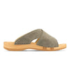 [Sand] Mila Damen Clog Pantolette mit biegsamer nachhaltiger weidenholzsohle, holzclogs woody, woody schuhe, woody shoes, handgemachte holzschuhe aus österreich, kärnten, farbe: sand