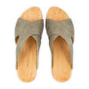 [Sand] Mila Damen Clog Pantolette mit biegsamer nachhaltiger weidenholzsohle, holzclogs woody, woody schuhe, woody shoes, handgemachte holzschuhe aus österreich, kärnten, farbe: sand