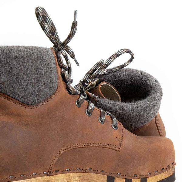 [Tabacco] Moritz Herren Clog Boots mit biegsamer nachhaltiger holzsohle, farbe: tabacco (braun), holzclogs woody schuhe, woody shoes, handgemachte holzschuhe aus österreich kärnten