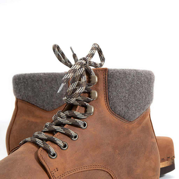 [Tabacco] Moritz Herren Clog Boots mit biegsamer nachhaltiger holzsohle, farbe: tabacco (braun), holzclogs woody schuhe, woody shoes, handgemachte holzschuhe aus österreich kärnten