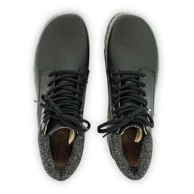 [Cervo Nero] Moritz Herren Clog Boots mit biegsamer nachhaltiger holzsohle, farbe: cervo nero schwarz, holzclogs woody schuhe, woody shoes, handgemachte holzschuhe aus österreich kärnten