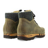 [Olivia] Moritz Herren Clog Boots mit biegsamer nachhaltiger holzsohle, farbe: olivia (grün), holzclogs woody schuhe, woody shoes, handgemachte holzschuhe aus österreich kärnten