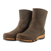 [Caffe] Nena Damen Clog Stiefelette mit biegsamer nachhaltiger holzsohle, farbe: caffe-braun, holzclogs woody schuhe, woody shoes, handgemachte holzschuhe aus österreich kärnten