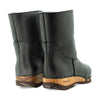 [Cervo Nero] Nena Damen Clog Stiefelette mit biegsamer nachhaltiger holzsohle, farbe: cerv nero (schwarz), holzclogs woody schuhe, woody shoes, handgemachte holzschuhe aus österreich kärnten