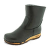 [Cervo Nero] Nena Damen Clog Stiefelette mit biegsamer nachhaltiger holzsohle, farbe: cerv nero (schwarz), holzclogs woody schuhe, woody shoes, handgemachte holzschuhe aus österreich kärnten
