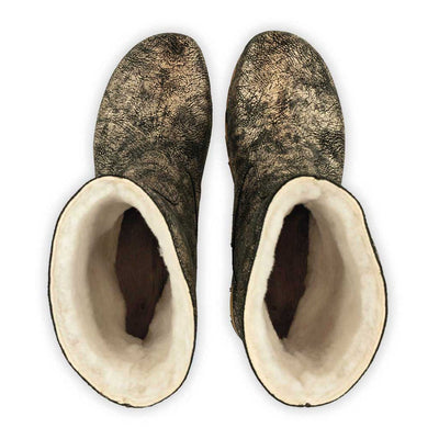 [Noirgold] Nena Damen Clog Stiefelette mit biegsamer nachhaltiger holzsohle, holzclogs woody schuhe, woody shoes, handgemachte holzschuhe aus österreich kärnten, farbe: noirgold (gold mit schwarzen cracks)