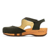 [Nero] Nicole Damen Clog Sandale mit biegsamer nachhaltiger holzsohle, der bestseller, farbe: nero-schwarz, holzclogs woody, woody schuhe, woody shoes, handgemachte holzschuhe aus österreich, kärnten