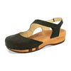 [Nero] Nicole Damen Clog Sandale mit biegsamer nachhaltiger holzsohle, der bestseller, farbe: nero-schwarz, holzclogs woody, woody schuhe, woody shoes, handgemachte holzschuhe aus österreich, kärnten