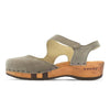 [Sand] Nicole Damen Clog Sandale mit biegsamer nachhaltiger holzsohle, der bestseller, holzclogs woody, woody schuhe, woody shoes, handgemachte holzschuhe aus österreich, kärnten, farbe: sand