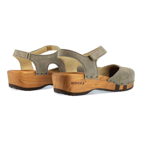 [Sand] Nicole Damen Clog Sandale mit biegsamer nachhaltiger holzsohle, der bestseller, holzclogs woody, woody schuhe, woody shoes, handgemachte holzschuhe aus österreich, kärnten, farbe: sand