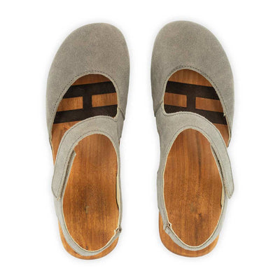 [Sand] Nicole Damen Clog Sandale mit biegsamer nachhaltiger holzsohle, der bestseller, holzclogs woody, woody schuhe, woody shoes, handgemachte holzschuhe aus österreich, kärnten, farbe: sand