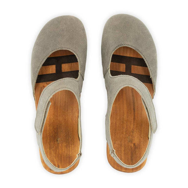 [Sand] Nicole Damen Clog Sandale mit biegsamer nachhaltiger holzsohle, der bestseller, holzclogs woody, woody schuhe, woody shoes, handgemachte holzschuhe aus österreich, kärnten, farbe: sand