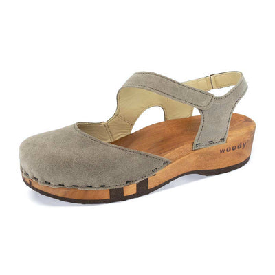 [Sand] Nicole Damen Clog Sandale mit biegsamer nachhaltiger holzsohle, der bestseller, holzclogs woody, woody schuhe, woody shoes, handgemachte holzschuhe aus österreich, kärnten, farbe: sand