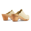 [Creme] Nina Damen Clog mit absatz und biegsamer nachhaltiger holzsohle, der bestseller, holzclogs woody, woody schuhe, woody shoes, handgemachte holzschuhe aus österreich, kärnten, farbe: creme