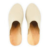 [Creme] Nina Damen Clog mit absatz und biegsamer nachhaltiger holzsohle, der bestseller, holzclogs woody, woody schuhe, woody shoes, handgemachte holzschuhe aus österreich, kärnten, farbe: creme