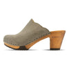 [Sand] Nina Damen Clog mit absatz und biegsamer nachhaltiger holzsohle, der bestseller, farbe: sand-warm_grey, holzclogs woody, woody schuhe, woody shoes, handgemachte holzschuhe aus österreich, kärnten