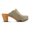 [Sand] Nina Damen Clog mit absatz und biegsamer nachhaltiger holzsohle, der bestseller, farbe: sand-warm_grey, holzclogs woody, woody schuhe, woody shoes, handgemachte holzschuhe aus österreich, kärnten
