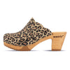 [Wildcat] Nina Damen Clog mit absatz und biegsamer nachhaltiger holzsohle, der bestseller, holzclogs woody, woody schuhe, woody shoes, handgemachte holzschuhe aus österreich, kärnten, farbe: wildcat (animal print - leo)