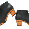 [Nero Glattleder] Nora Clog Ankle Boots, Stiefelette woddy Schuhe. Damen Stiefeletten kaufen, clog boots damen stiefel mit biegsamer nachhaltiger holzsohle. Damenclogs, Damen Clogs - Clogs Damen. Holzschuhe für Damen, Damen Clogs, Holzclogs, Damen Pantoletten mit Holzsohle. Holz Schuhe, Clog, Farbe: Nero Glattleder (schwarz)